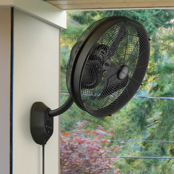 Honeywell Wet-Rated Wall-Mount Oscillating Fan with Remote