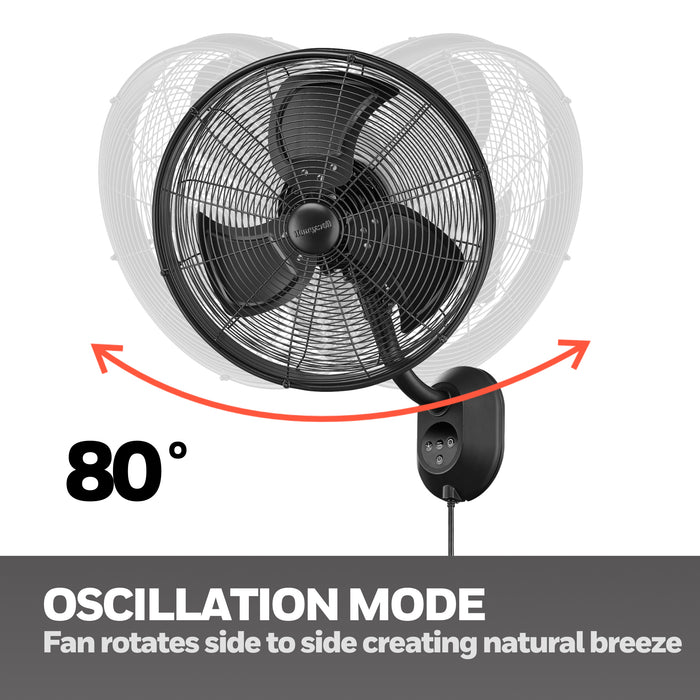 Honeywell Wet-Rated Wall-Mount Oscillating Fan with Remote