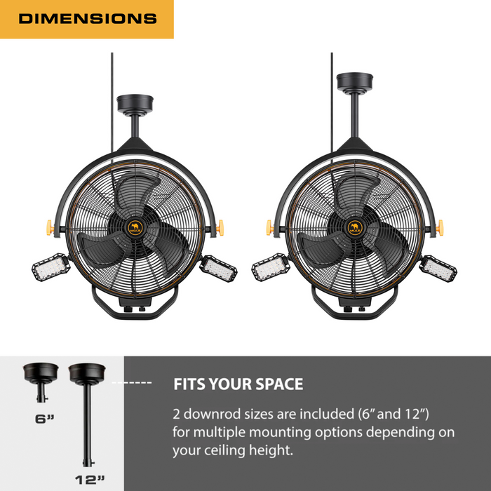 Garage Fan XL with Work Lights