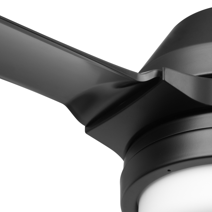 54" Honeywell Port Isle Matte Black Ceiling Fan with Light and Remote